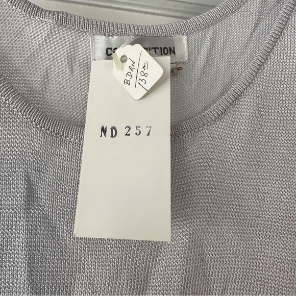 Compositions New York Tank Top Womens Medium Silver Knit Rayon Top Scoop Neck - Picture 4 of 6